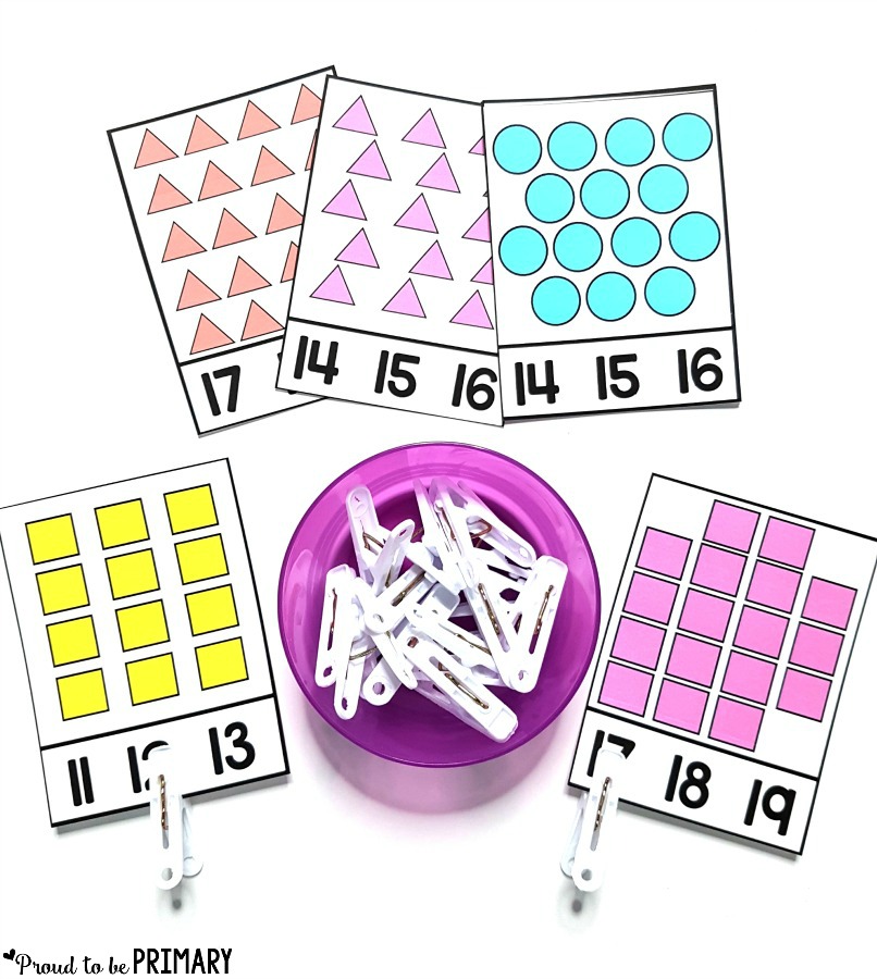 clip card numbers for building number sense to 20