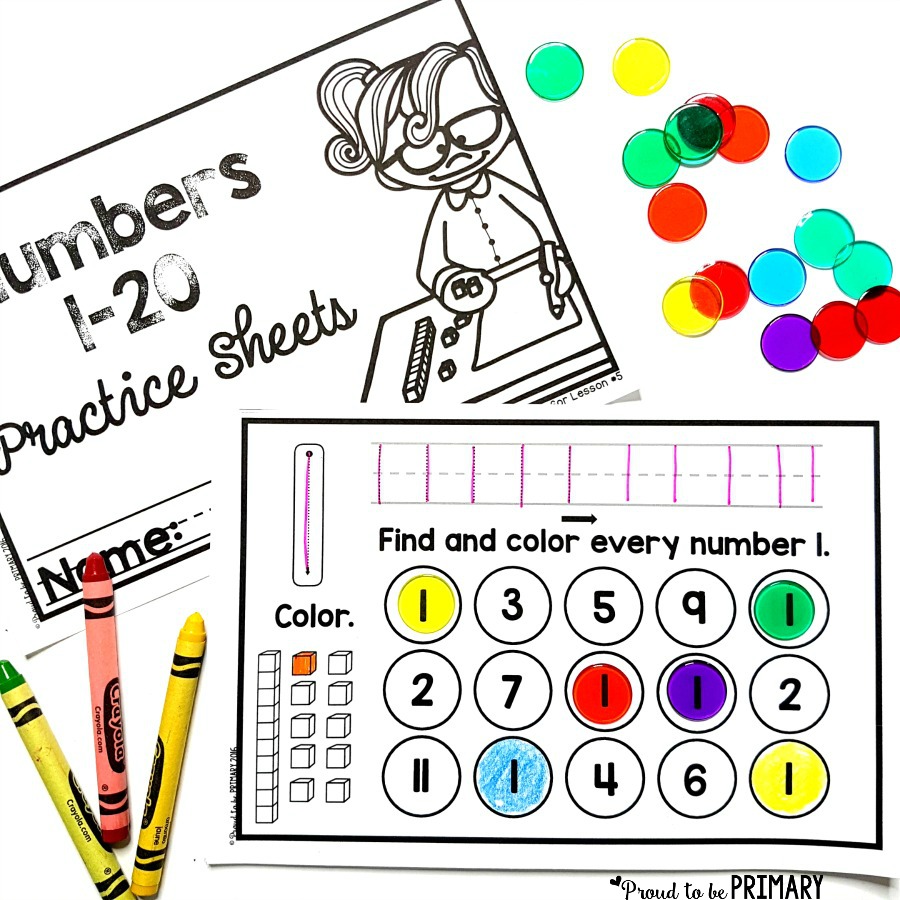 numbers 1 to 20 practice sheets for building number sense to 20
