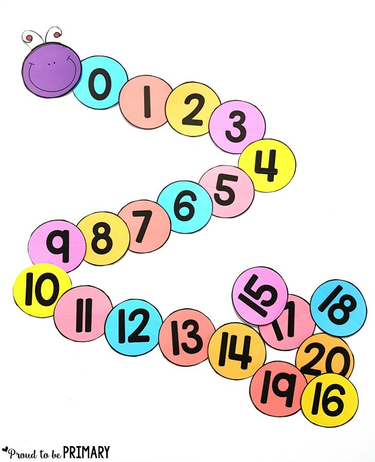ordering numbers caterpillar for building number sense to 20