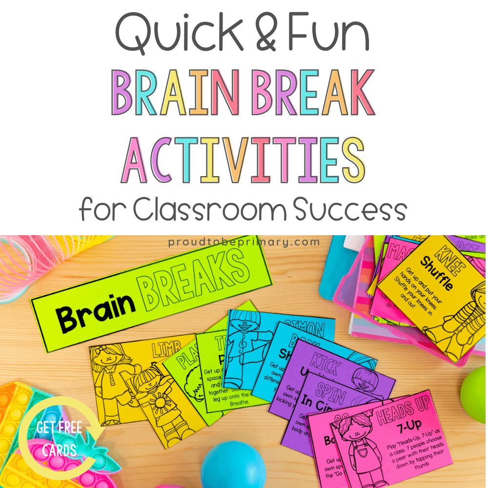 Fun brain break activities for kids pin image