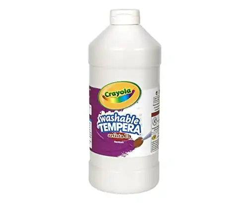 Crayola Washable Tempera Paint For Kids, White Paint, Classroom Supplies, Non Toxic, 32 Oz Squeeze Bottle