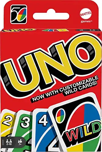 Mattel Games UNO: Classic Card Game, Multi, 8 x 3-3/4 x 81/100 in (42003),7 years and up