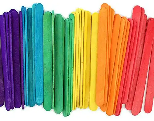 Wooden Color Craft Sticks (4.5in.) - Vibrant Fun Colors, Colored Popsicle Sticks for Crafts | Pack of 240 Wooden Craft Stick | Ideal for Crafters, Teachers Kids and Students