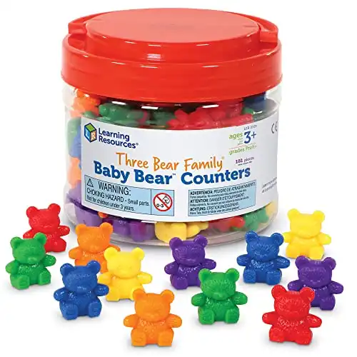 Learning Resources Baby Bear Counters - 102 Pieces, Ages 3+ | Grades Pre-K+ Toddler Learning Toys, Counters for Kids, Counting Manipulatives, Teddy Bear Counters