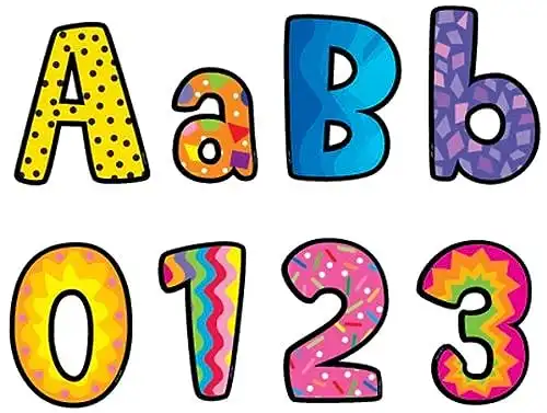 Creative Teaching Press Poppin' Patterns 4-Inch Designer Letters (Decorate Party Signs, Hallways, Doors, Rooms, Offices, Learning Spaces and More)