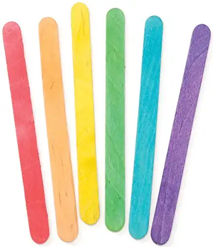 Darice Mor Multi Perfect for Craft Vibrant Fun Colors – Sturdy Wood Sticks Used for Kids Projects, Classrooms, Home and More – 4 1/2” Long, per Pack, 120 Pieces (4.5 Inch), Multicolored, Count